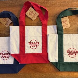 Trade Joe’s Mini Canvas Tote Bags, 3 Total.